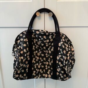 Cotton On Black Floral Travel Bag